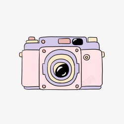 粉色的手绘照相机素材