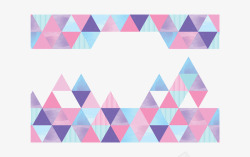 粉紫色三角形花纹矢量图素材