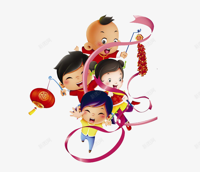 过年的小孩子png免抠素材_88icon https://88icon.com 人物设计 卡通人物 喜庆 小孩 快乐 灯笼 过年 鞭炮