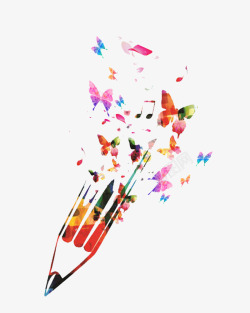 拼接铅笔手绘彩色梦幻铅笔墙绘高清图片