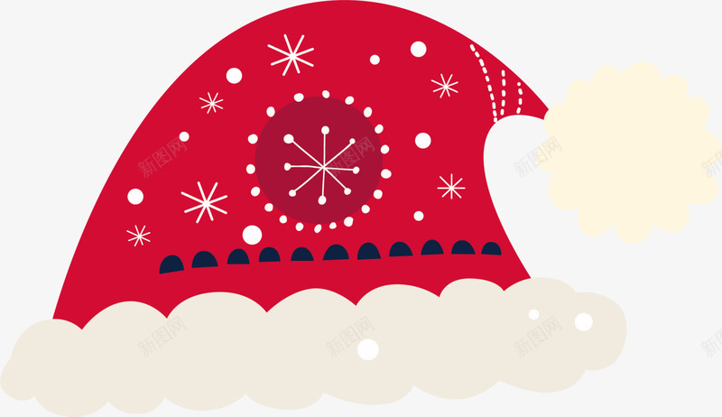 圣诞节红色圣诞帽png免抠素材_88icon https://88icon.com 冬季帽子 圣诞节帽子 温暖帽子 白色圆点 红色圣诞帽 黄色毛球