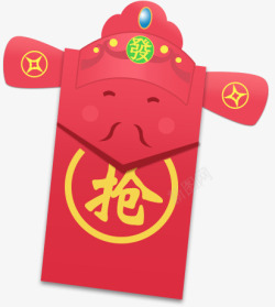 红色喜庆中国人物财神金融素材