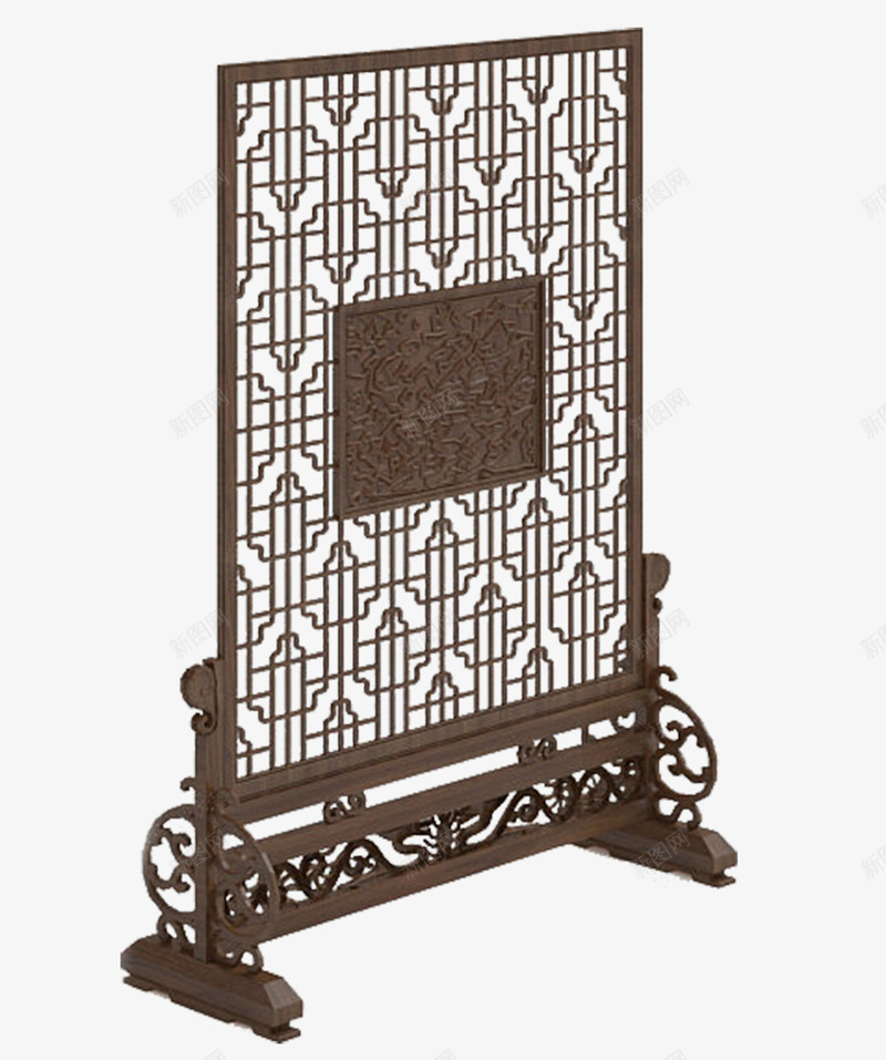 中式镂空隔断png免抠素材_88icon https://88icon.com 中式风格 棕色 镂空隔断 隔断屏风