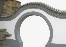 中式拱门假山古建筑素材