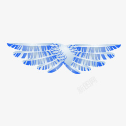 蓝色质感翅膀羽毛素材