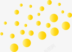 手绘黄色圆点素材