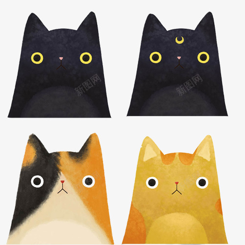 猫咪创意头像合集png免抠素材_88icon https://88icon.com 头像 效果图 猫咪 黄猫 黑猫