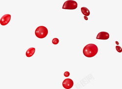 手绘红色水滴圆点矢量图素材