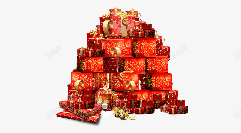 节日礼物堆头png免抠素材_88icon https://88icon.com 喜庆 堆头 礼物盒子 红色 节日氛围