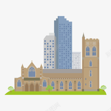 建筑与城市澳大利亚建筑旅游景点标矢量图图标图标