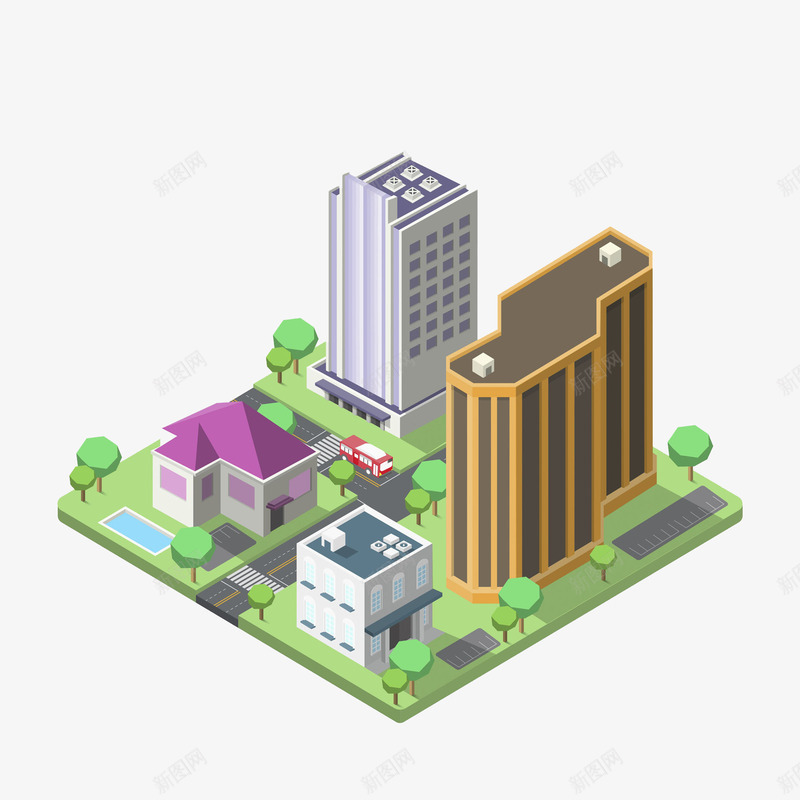 彩色立体城市楼房建筑物png免抠素材_88icon https://88icon.com 创意 卡通 商务 城市 建筑物 彩色 手绘 立体