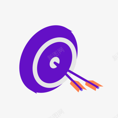 圆形时间轴紫色射箭目标元素矢量图图标图标