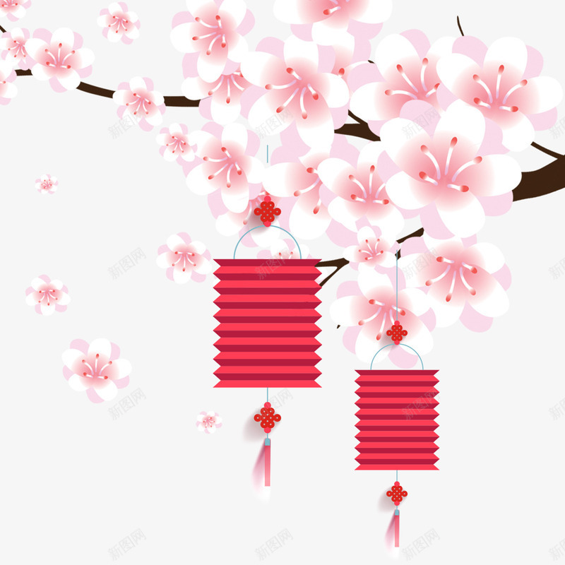 粉色梅花png免抠素材_88icon https://88icon.com 喜庆 梅花 梅花下载 灯笼 粉色