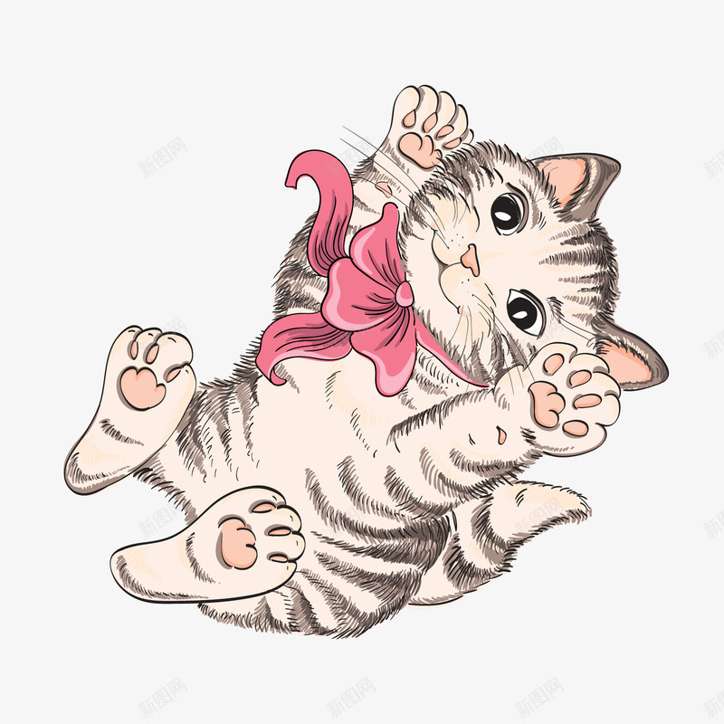 彩绘猫咪png免抠素材_88icon https://88icon.com 蝴蝶猫咪花篮彩绘蝴蝶结爱心插画猫