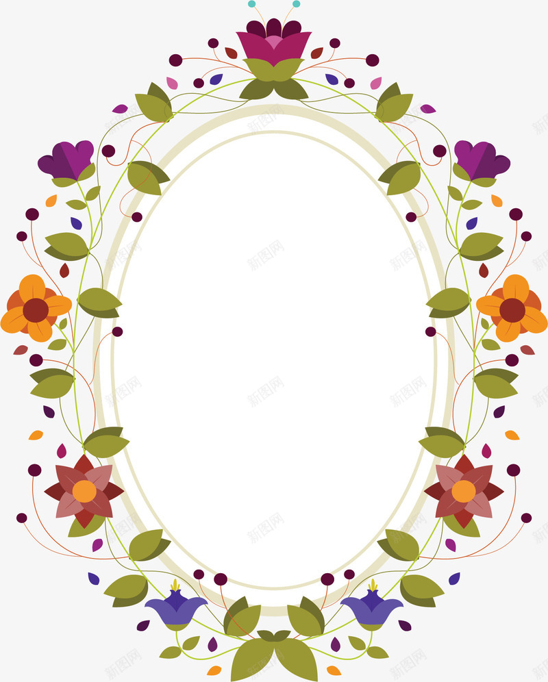 椭圆彩色碎花边框矢量图ai免抠素材_88icon https://88icon.com 婚礼请帖 椭圆形 椭圆碎花 矢量png 碎花 碎花边框 矢量图