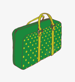 绿色小圆点图案的行李箱素材