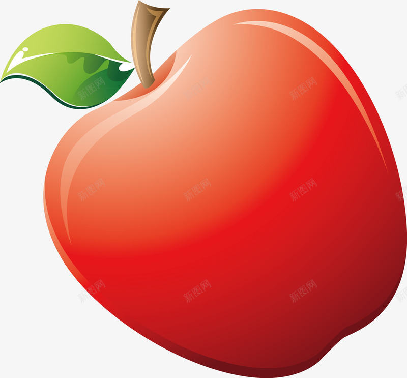红苹果装饰png免抠素材_88icon https://88icon.com 健康 手绘 效果图 画画