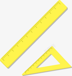 开学季黄色三角尺素材
