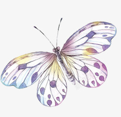 水墨紫色的蝴蝶素材