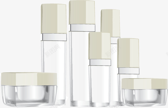 一个系列白色化妆品瓶子效果png免抠素材_88icon https://88icon.com 化妆品 效果图 瓶子 美容