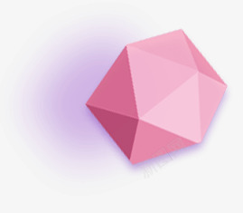 粉色鲜花粉色立体三角形图标图标