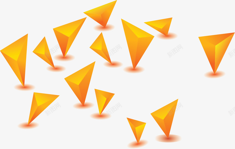 橘黄色立体三角花纹矢量图ai免抠素材_88icon https://88icon.com 三角 三角花纹 几何三角 橘黄三角 矢量png 立体三角 矢量图