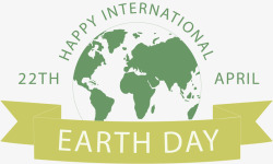 国际清洁地球日复古绿色地图地球日矢量图高清图片