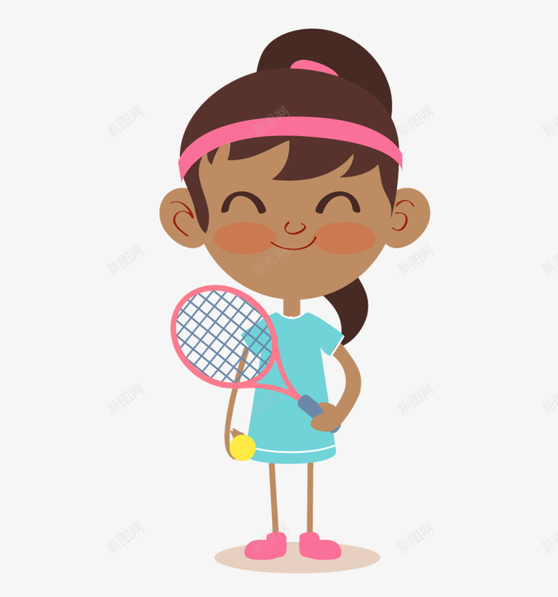 卡通打羽毛球的女孩png免抠素材_88icon https://88icon.com 卡通 卡通打羽毛球 女孩打羽毛球 打羽毛球