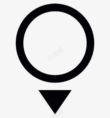 圆圈与三角组合的定位标志图标图标
