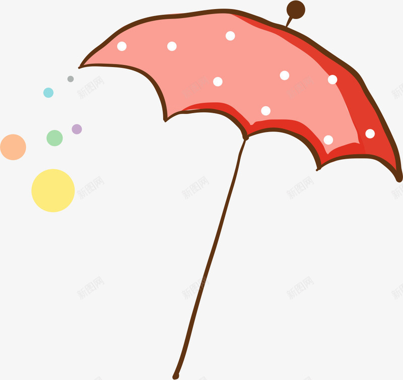 雨伞矢量图ai免抠素材_88icon https://88icon.com 下雨 卡通 可爱 圆点 手绘 雨伞 矢量图