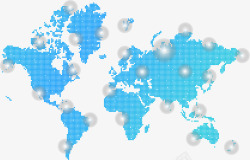 蓝色圆点科技世界地图素材