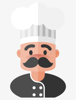 扁平化卡通厨师头像素材