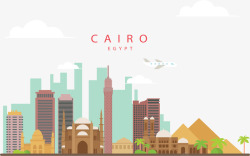 埃及开罗城市旅游矢量图素材