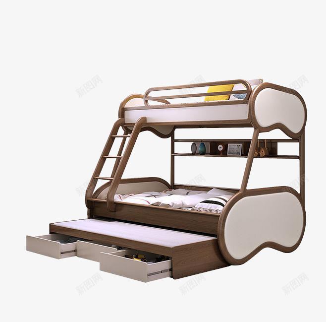 儿童房上下床png免抠素材_88icon https://88icon.com 上下床 儿童床 可收纳 新中式