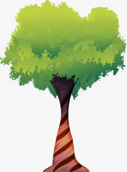 手绘水彩创意景观树木矢量图素材