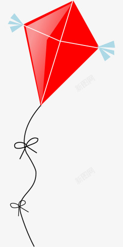 红色卡通风筝装饰素材