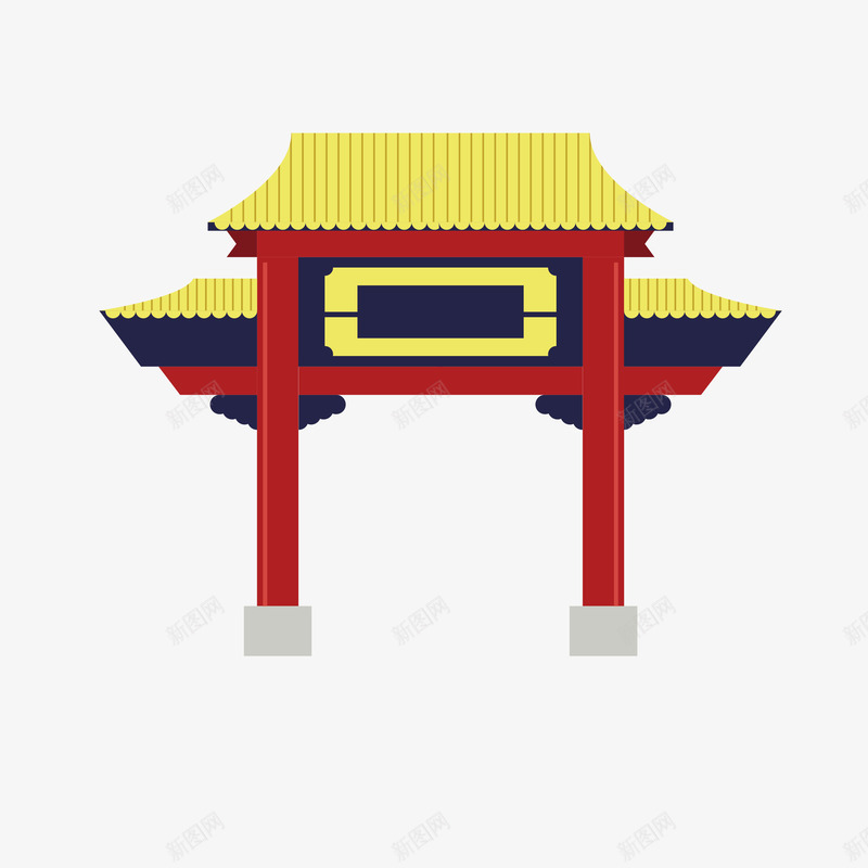 中国风古建筑门牌png免抠素材_88icon https://88icon.com 中国风 古建筑 喜庆 牌匾 红色 门牌