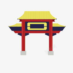 中国风古建筑门牌素材