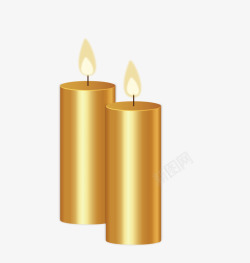 金色蜡烛矢量图素材