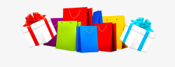 手提袋免费png下载一堆彩色购物袋装饰高清图片