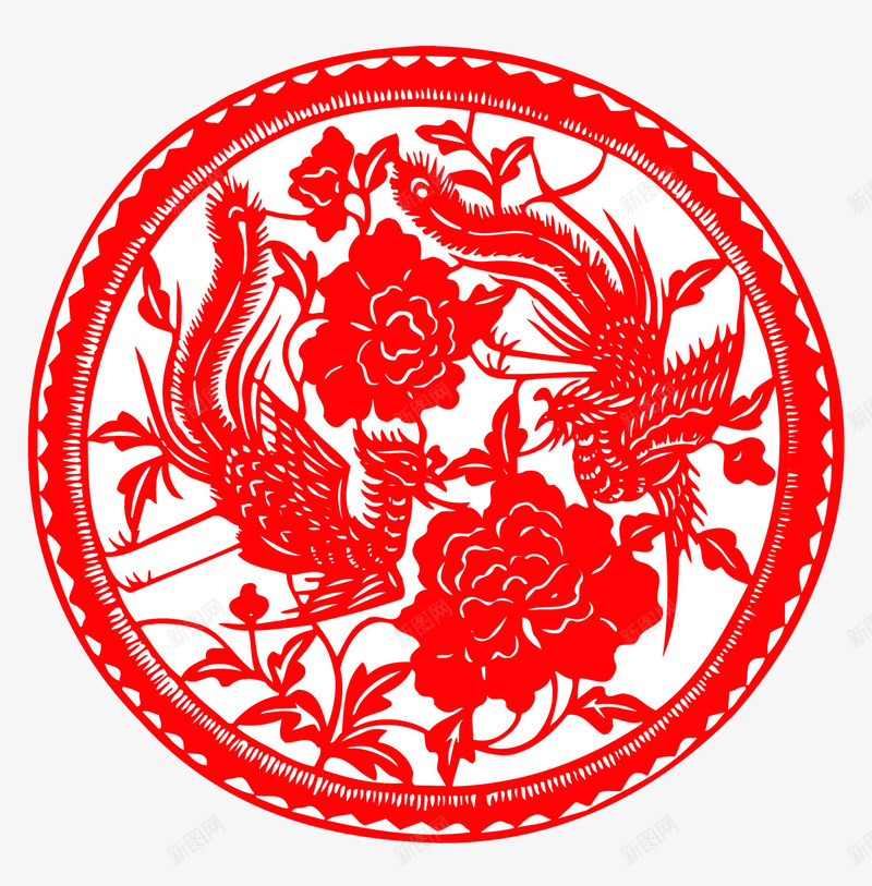 中国风红色龙凤剪纸图png免抠素材_88icon https://88icon.com 中国风 剪纸 卡通手绘 喜庆 水彩 窗花 红色 花朵 龙凤呈祥 龙凤呈祥花纹