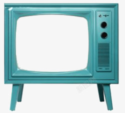 青色电视机青色复古电视机高清图片