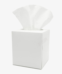 纯白色纸质包装的抽纸巾实物素材