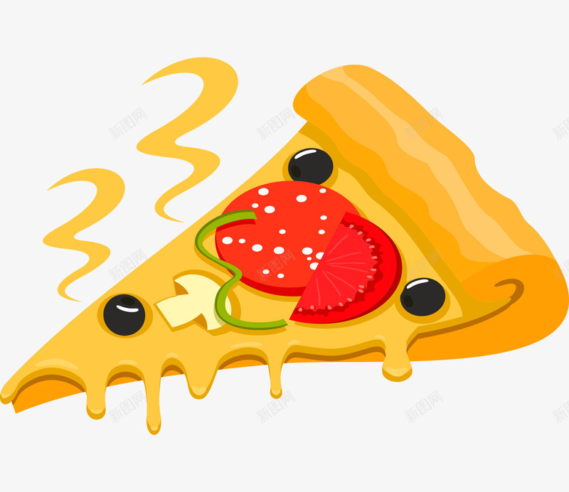 手绘卡通美味披萨png免抠素材_88icon https://88icon.com 卡通美食封面设计 广告设计 海报设计 美味披萨 美食 美食海报设计