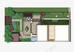 环境设计平面结构分析中式庭院结构图高清图片