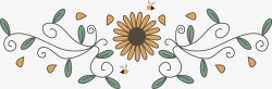 黄色小雏菊标题框素材