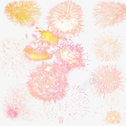 粉黄色礼花素材