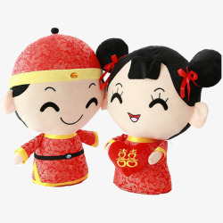 中式可爱大头娃娃素材