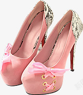 粉色高跟鞋蝴蝶结女鞋素材