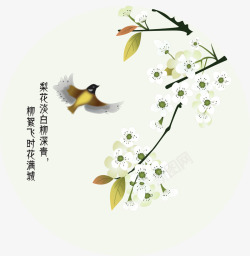 中国风圆形诗画素材